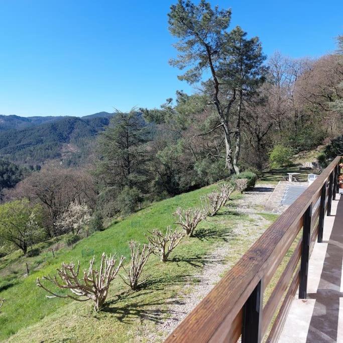 Chalet 14 pers avec vue panoramique et piscine chauffée Genolhac Exterior foto
