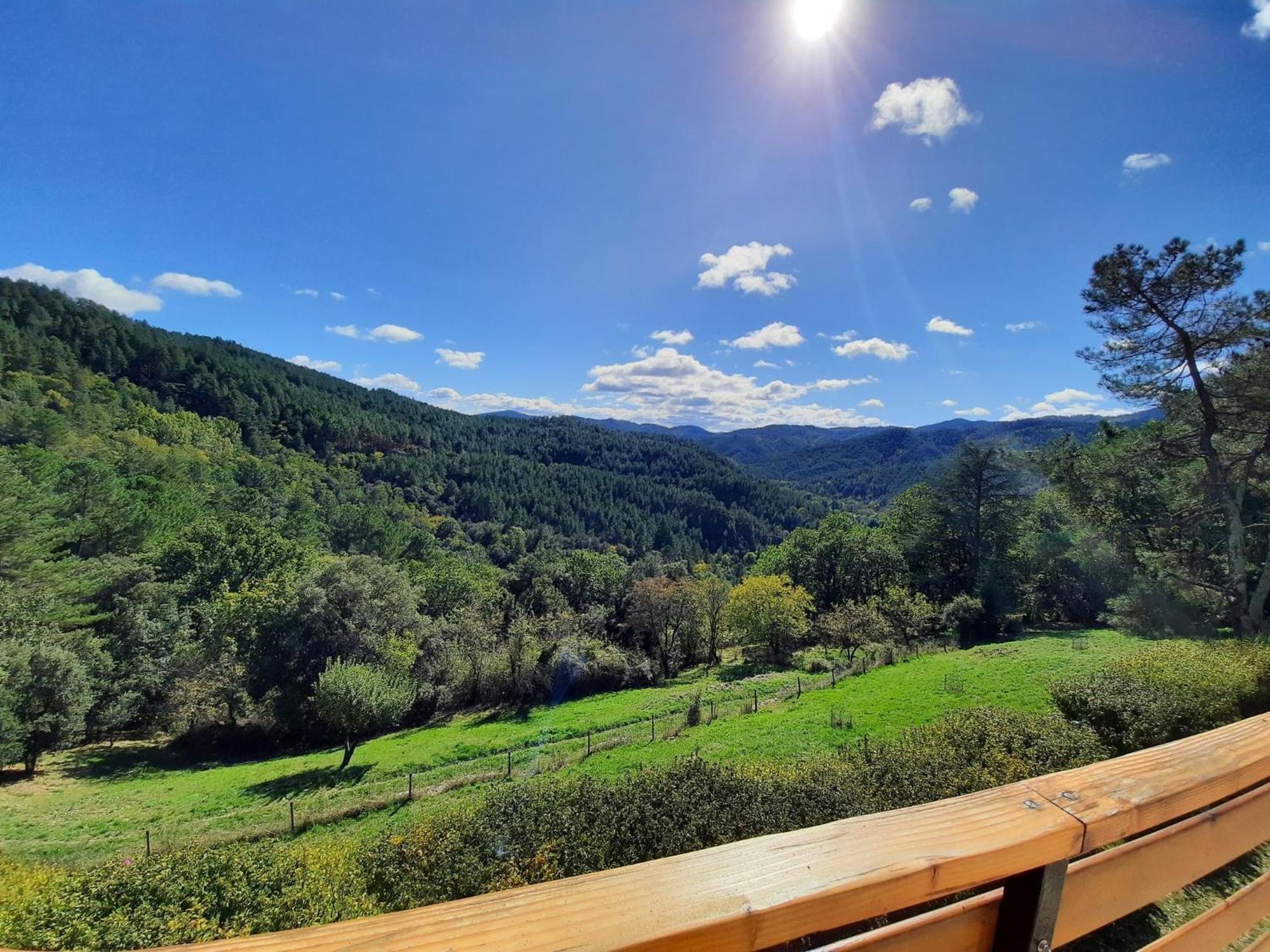 Chalet 14 pers avec vue panoramique et piscine chauffée Genolhac Exterior foto